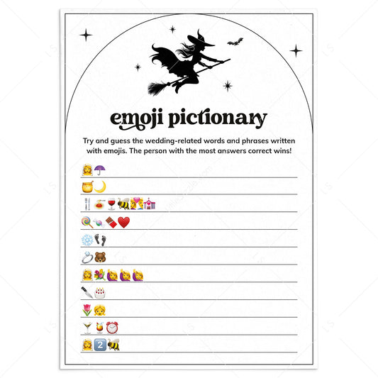 This Witch Is Getting Hitched Bridal Shower Emojis Game Digital Download by LittleSizzle