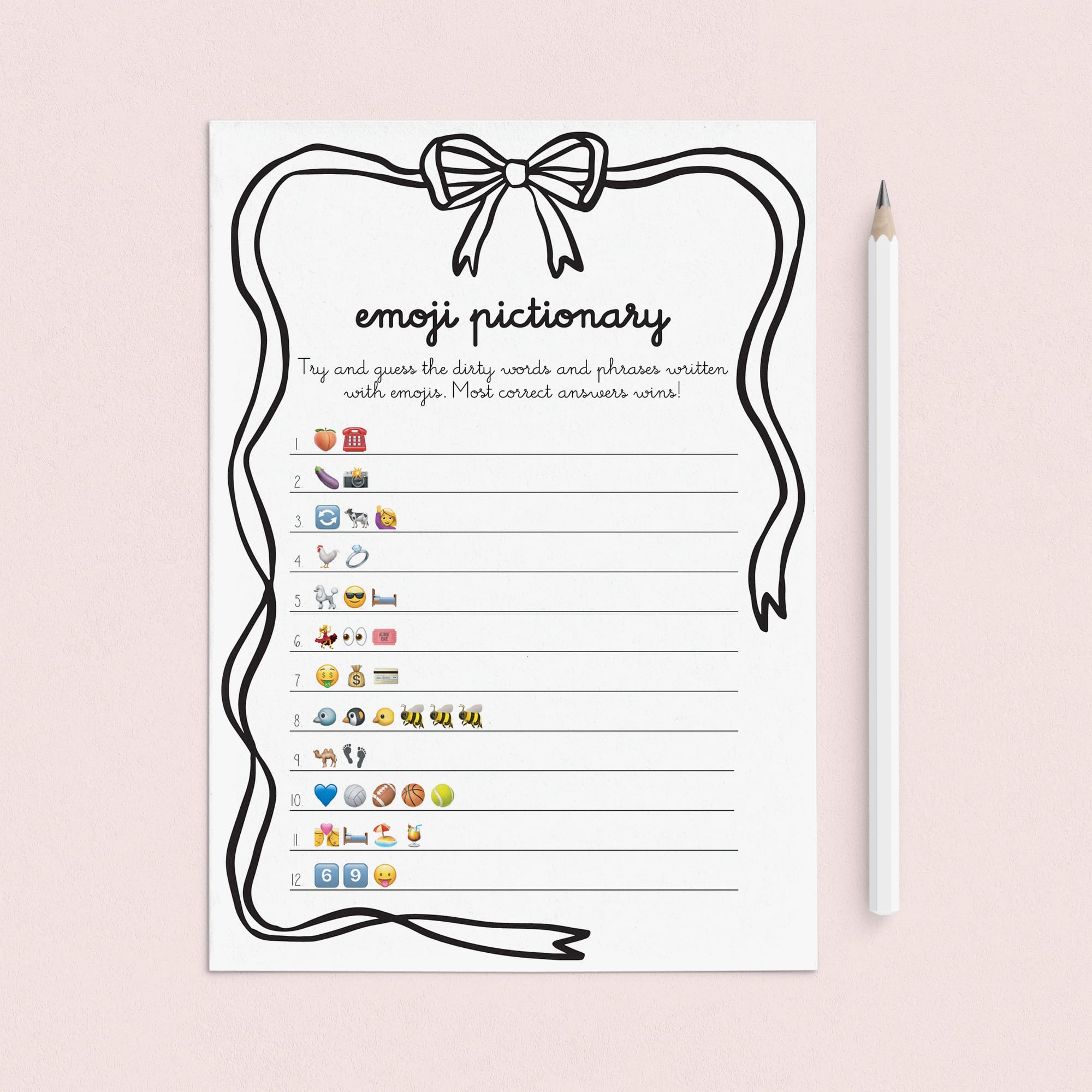 Dirty Emoji Pictionary Answers Included PDF Download by LittleSizzle