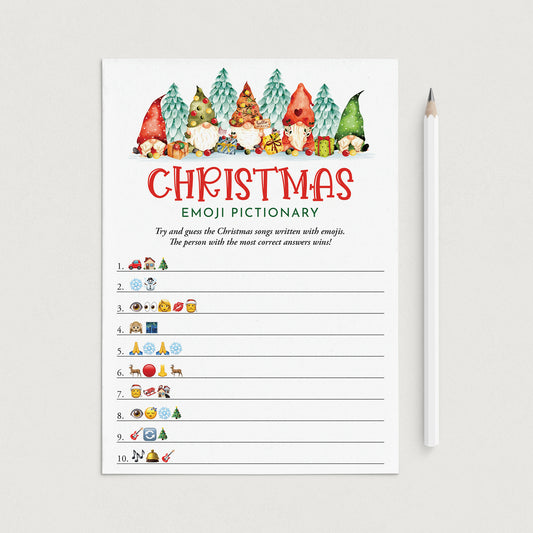 Printable Christmas Emojis Pictionary with Answer Key by LittleSizzle