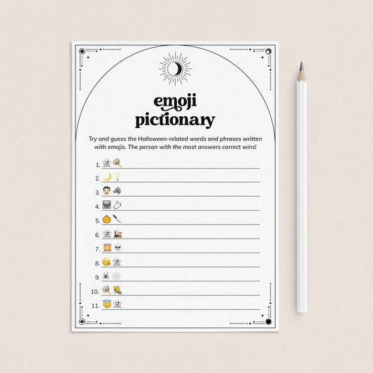 Emoji Pictionary Game for Halloween Party | Celestial Theme by LittleSizzle