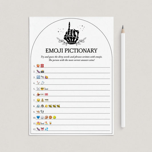 Bride or Die Bachelorette Party Dirty Emojis Game with Answer Key Printable by LittleSizzle