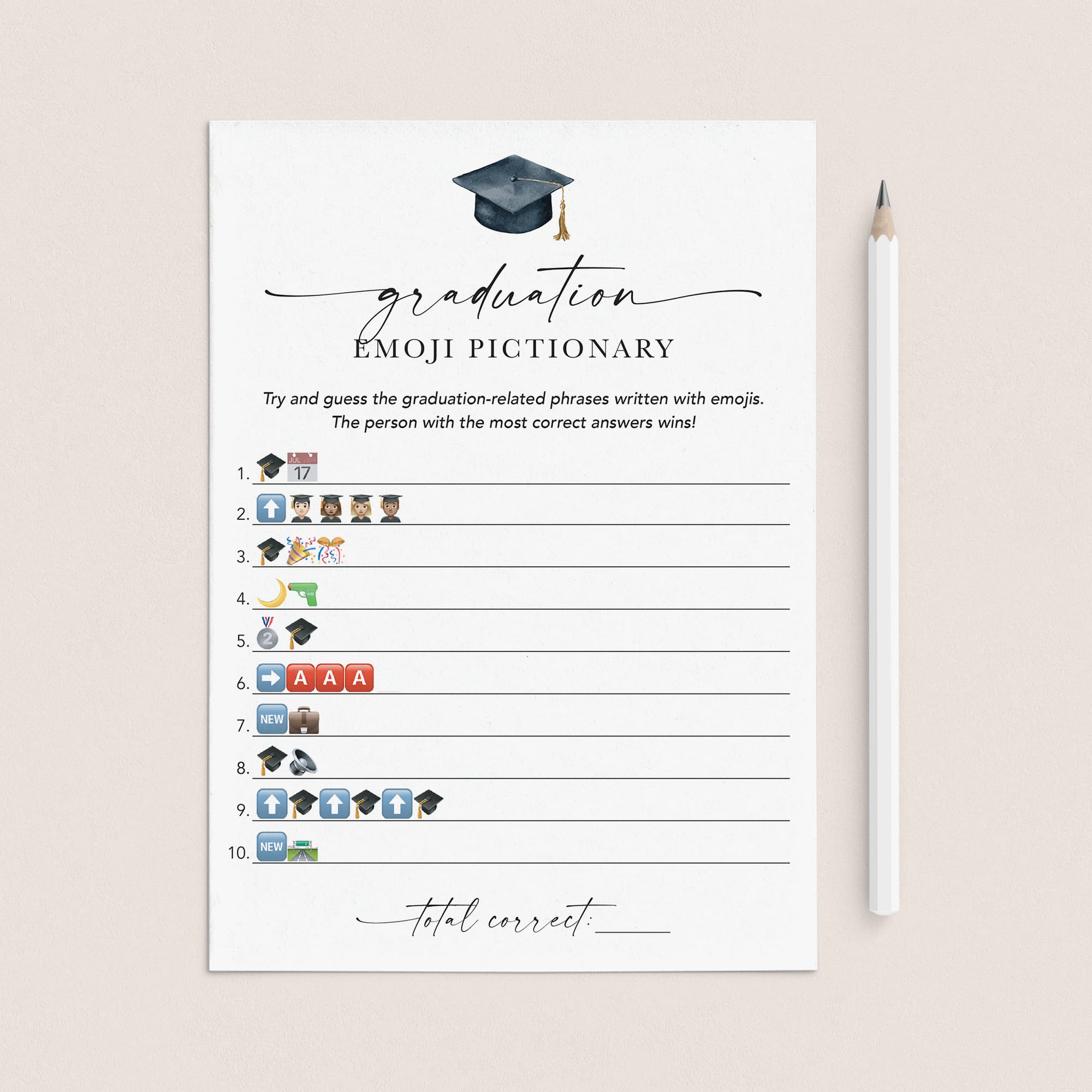 Graduation Emoji Pictionary Answers PDF Included by LittleSizzle