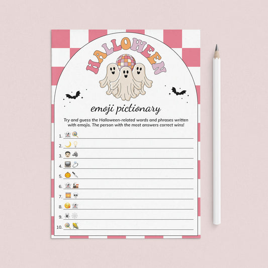 Ghost Halloween Party Game Emoji Pictionary Printable by LittleSizzle