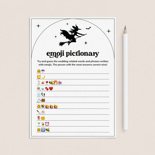 This Witch Is Getting Hitched Bridal Shower Emojis Game Digital Download by LittleSizzle