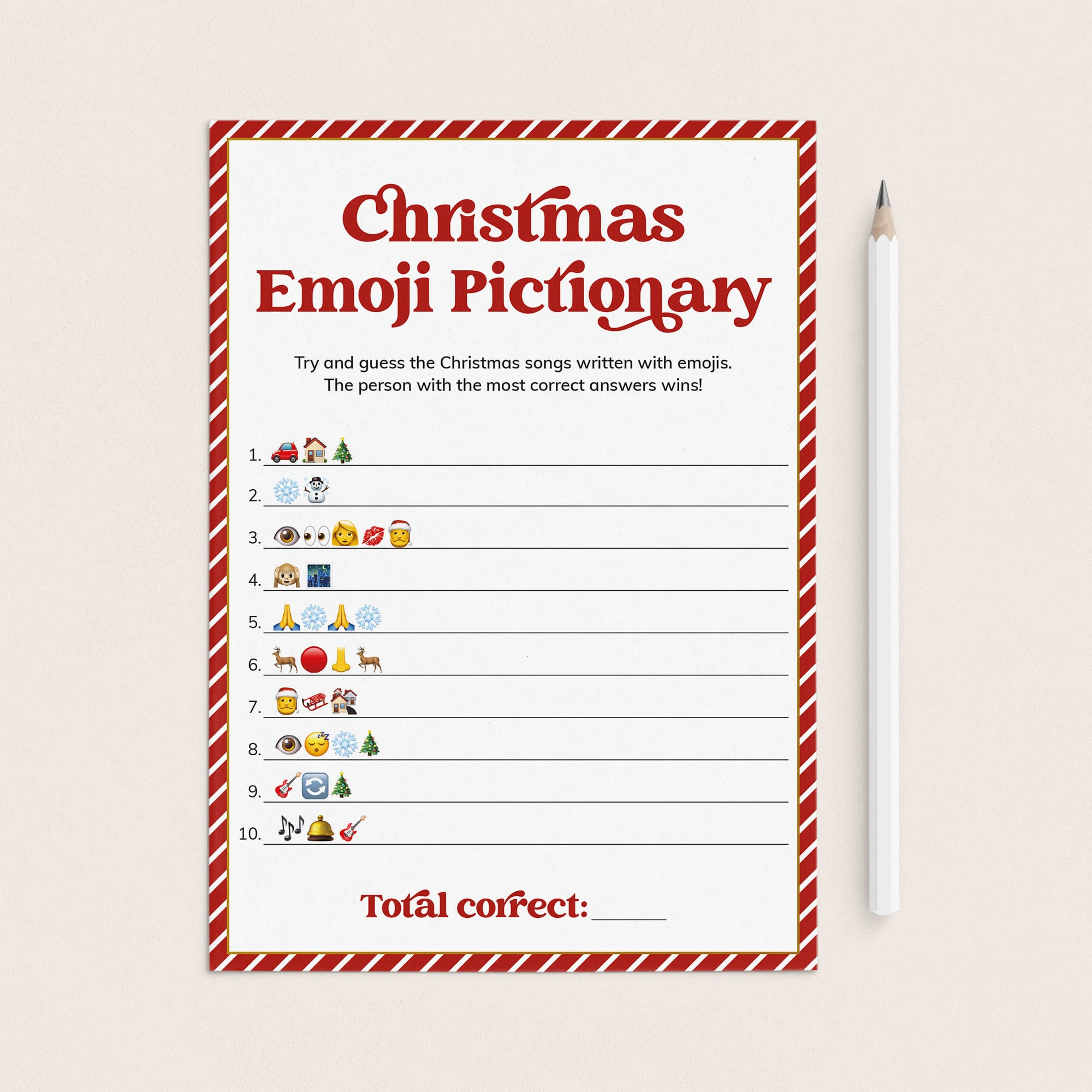 Christmas Emoji Quiz With Answers Printable by LittleSizzle