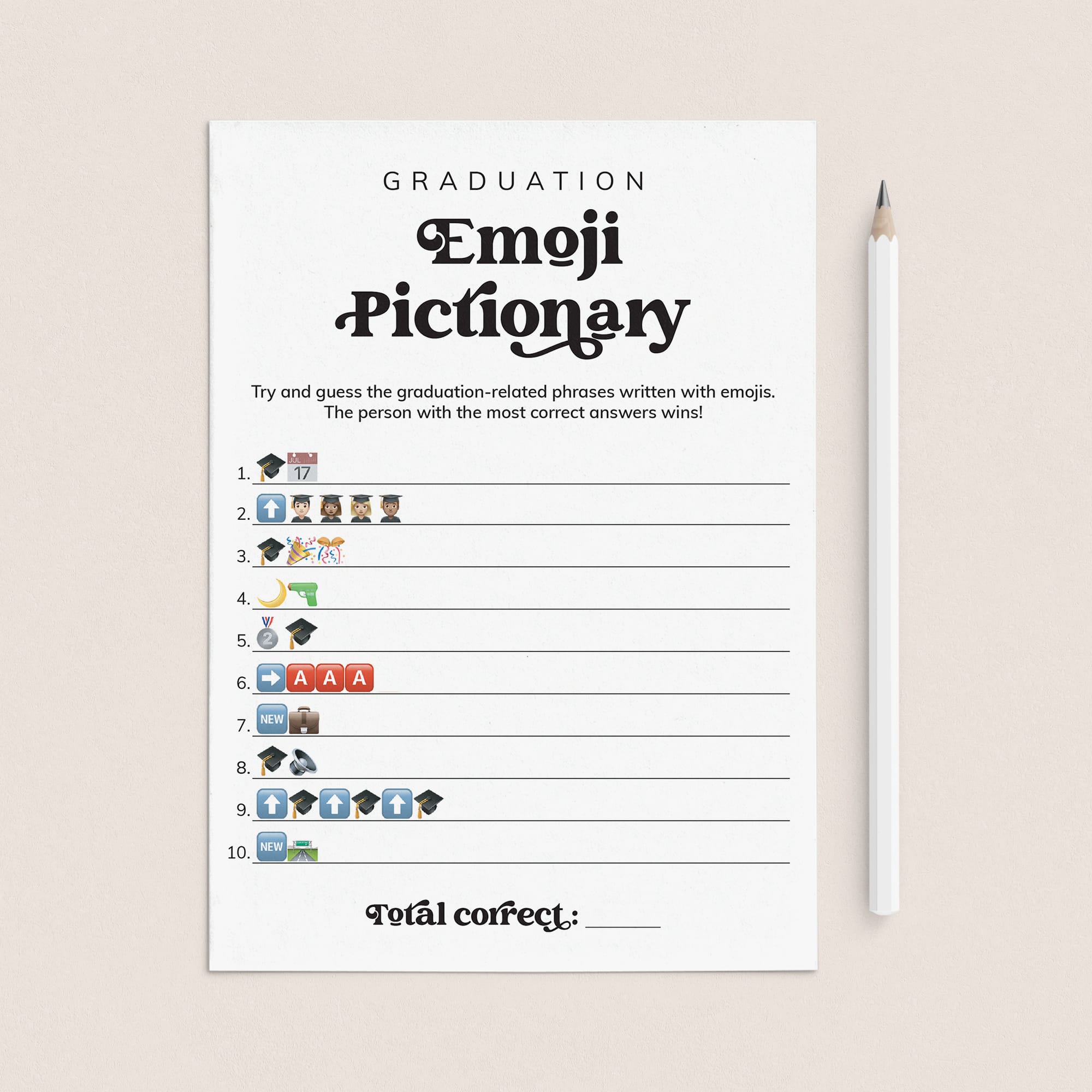 Printable Graduation Emoji Pictionary Answers Included by LittleSizzle