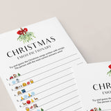 Minimal Christmas Game Emoji Pictionary with Answers Printable