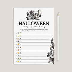 Gothic Halloween Party Game Emoji Pictionary with Answers by LittleSizzle