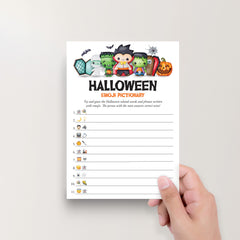 Halloween Emoji Pictionary with Answer Key Printable