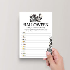 Gothic Halloween Party Game Emoji Pictionary with Answers
