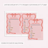 Dirty Emoji Pictionary Game Pink Bow Wavy Border