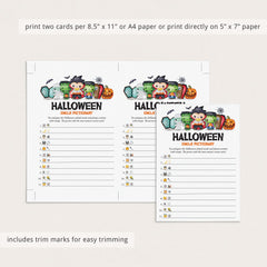 Halloween Emoji Pictionary with Answer Key Printable
