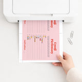 Pink and Red Bridal Emoji Pictionary Game Answers Included