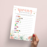 Spring Emoji Pictionary with Answers Printable