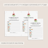 Minimal Christmas Game Emoji Pictionary with Answers Printable