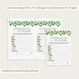 Emoji Pictionary for St Patricks Day Party Printable