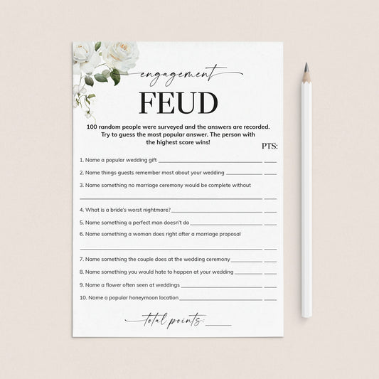 Family Feud Engagement Questions and Answers Printable by LittleSizzle