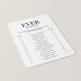 Wedding Anniversary Party Game Ever or Never Printable