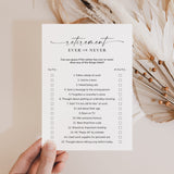 Retirement Party Game Never Have I Ever Printable