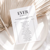 Wedding Anniversary Party Game Ever or Never Printable