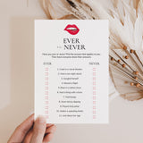 Adult Ladies Night Game Ever or Never Printable