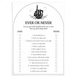 Never Have I Ever Bachelorette Party Game Halloween Theme by LittleSizzle