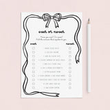 Black Bow Galentines Party Games Printable