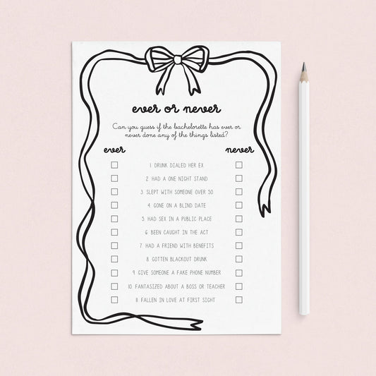 Has She Ever Bachelorette Game Printable by LittleSizzle
