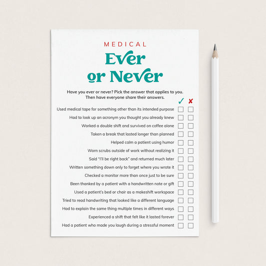 Medical Game Ever or Never Printable by LittleSizzle