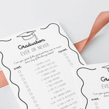 Graduation Party Game Ever or Never Printable