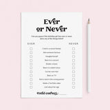 Printable Ever or Never Birthday Party Game for Birthday Girl by LittleSizzle