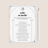 Boho Mystic Hens Night Game Ever or Never Printable by LittleSizzle