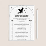 Witches Bachelorette Party Game Ever or Never Printable by LittleSizzle