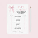 Adult Birthday Party Ever or Never Game with Pink Bow by LittleSizzle