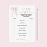 Baby's First Birthday Party Game Ever or Never Printable Pink Bow by LittleSizzle
