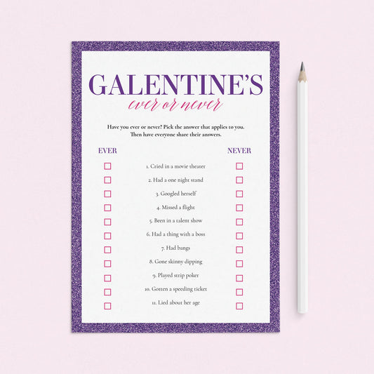 Galentines Party Game Ever or Never Printable by LittleSizzle