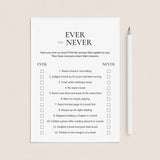 Book Club Party Game Ever or Never Printable by LittleSizzle