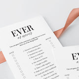 Wedding Anniversary Party Game Ever or Never Printable