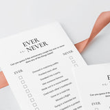 Ever or Never Couple Game for Anniversary Party Printable