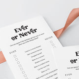 Printable Ever or Never Birthday Party Game for Birthday Girl