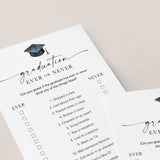 Printable Ever or Never Game for Graduation Party