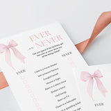 Bow Birthday Party Games Printable