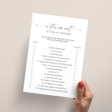 Retirement Party Game Never Have I Ever Printable