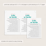 Medical Game Ever or Never Printable
