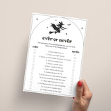 Witches Bachelorette Party Game Ever or Never Printable
