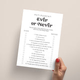 Retirement Printable Ever or Never Game