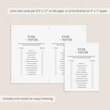 Never Have I Ever Icebreaker Game Printable