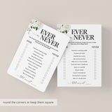 Printable Ever or Never Game for Anniversary Party