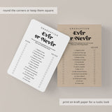 Ever or Never Graduation Icebreaker Game