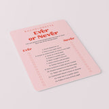 Funny Bachelorette Ever or Never Questions Game Printable